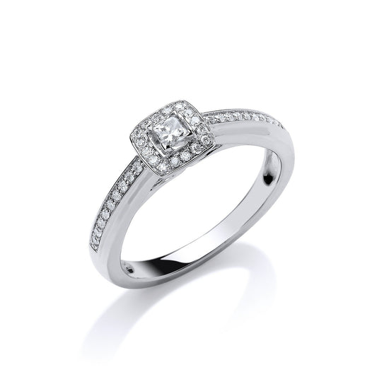 18ct White Gold 0.25ct diamond Engagement Ring G/H, VS - FJewellery