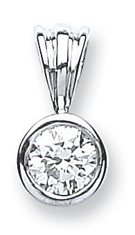 18ct White Gold 0.25ct Rubover Set Diamond Pendant - FJewellery