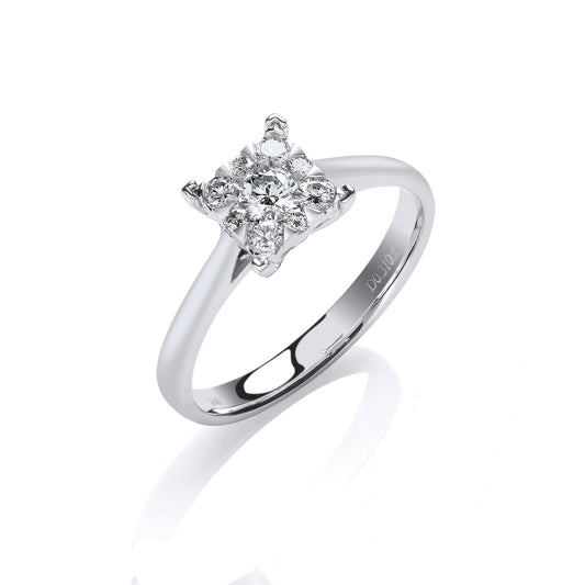 18ct White Gold 0.30ct Diamond Engagement Ring - FJewellery