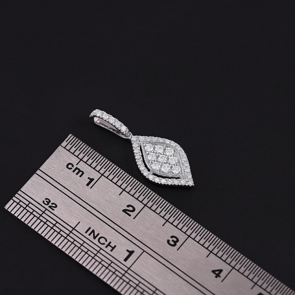 18ct White Gold 0.33ct Diamond Drop Pendant - FJewellery