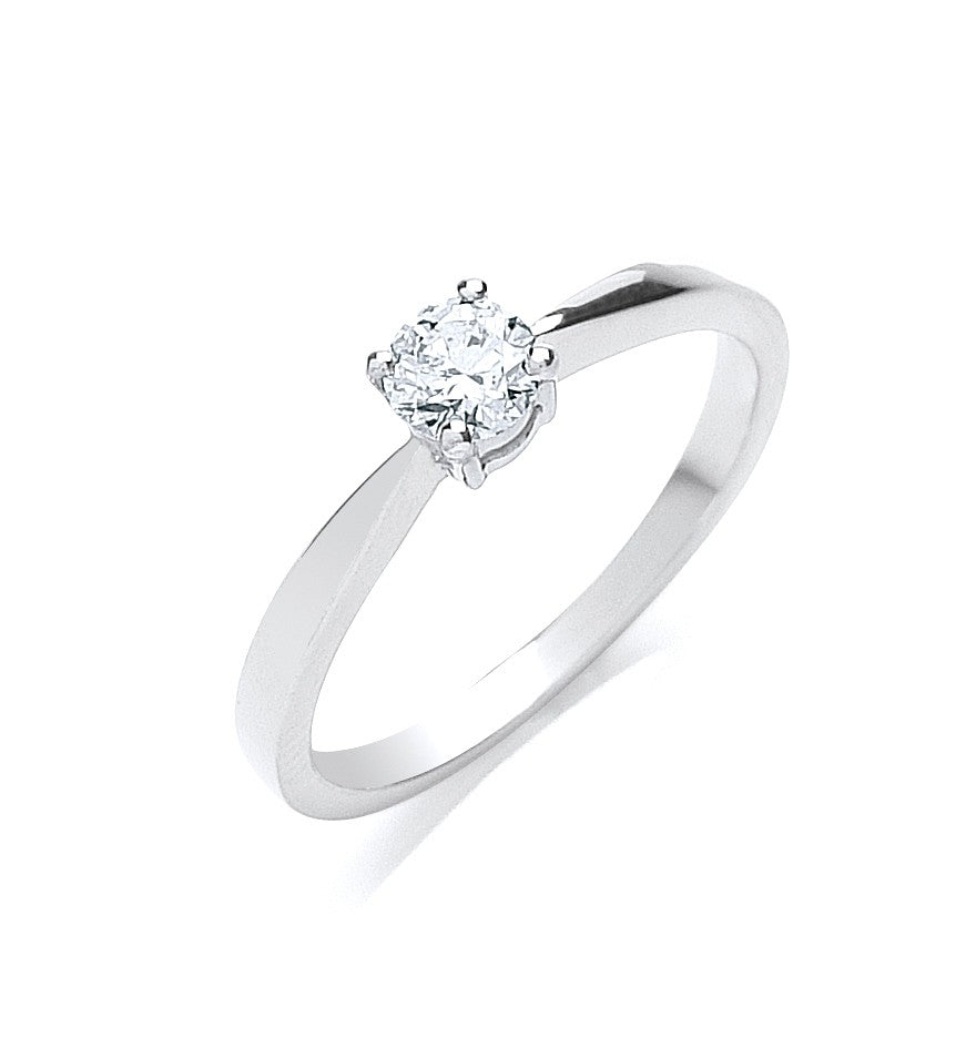 18ct White Gold 0.35ct Diamond Engagement Ring - FJewellery