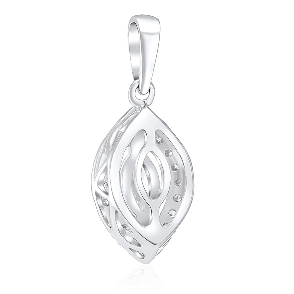 18ct White Gold 0.40ct Marquise Shaped Diamond Pendant - FJewellery
