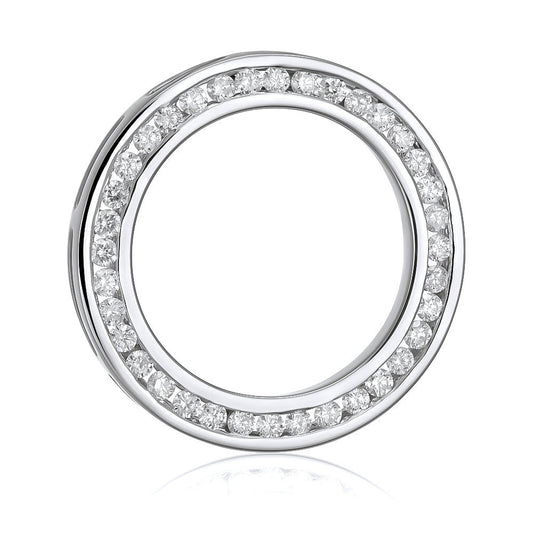 18ct White Gold 0.45ct Diamond Circle Pendant - FJewellery