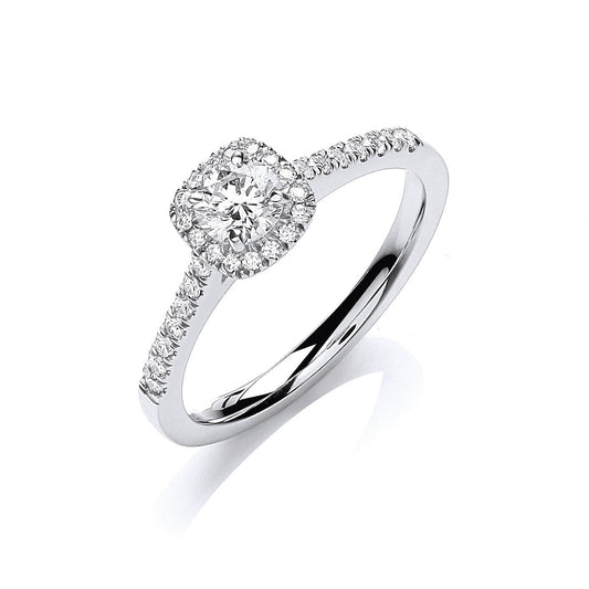 18ct White Gold 0.50ct Certificated Diamond Engagement Ring - FJewellery