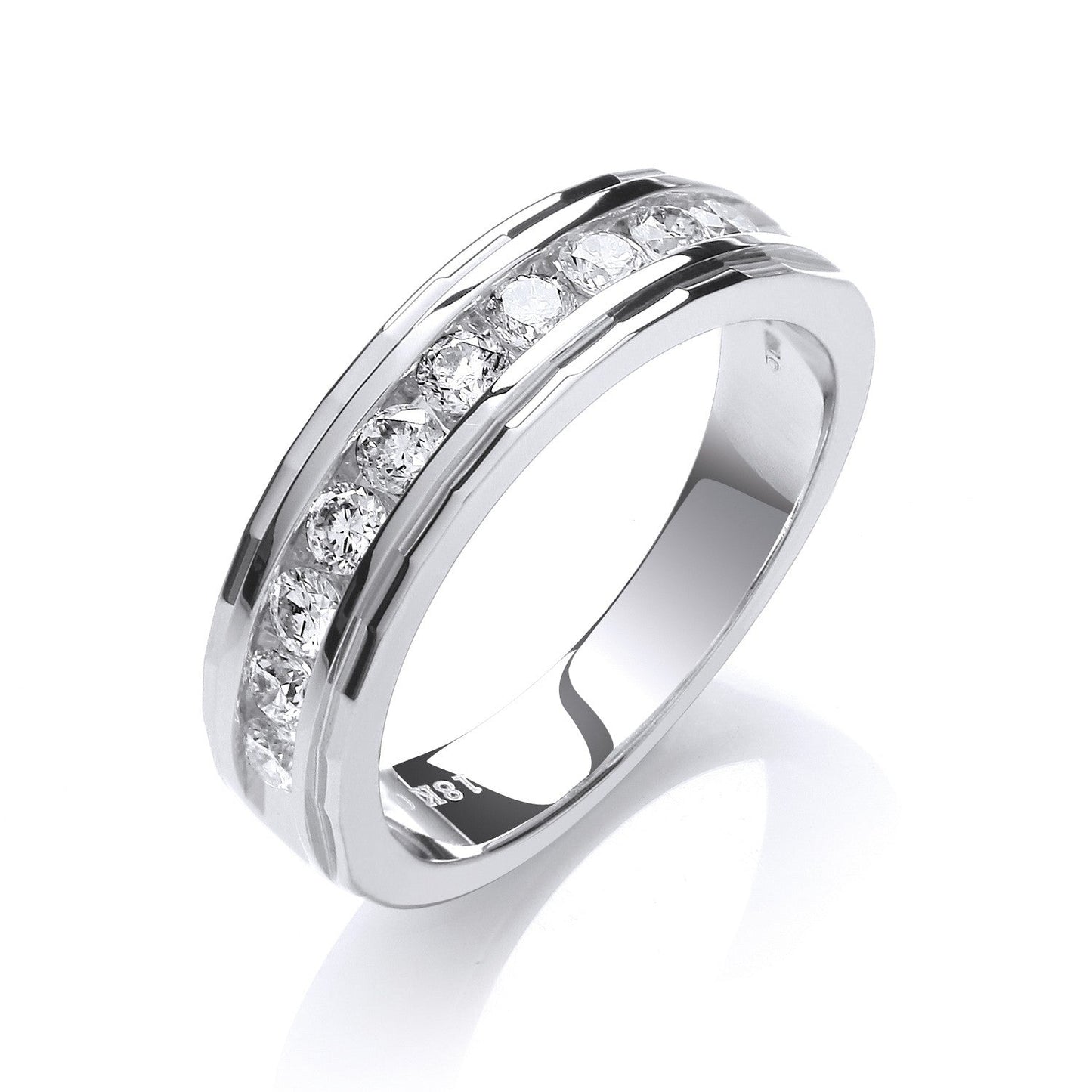 18ct White Gold 0.50ct Diamond Half Eternity Ring - FJewellery