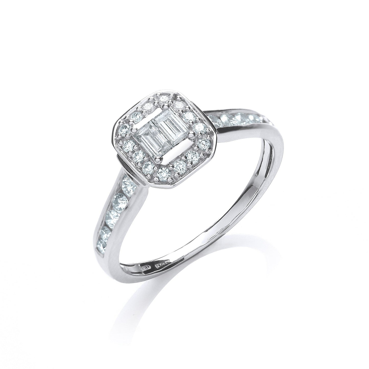 18ct White Gold 0.55ct Diamond Dress Ring - FJewellery