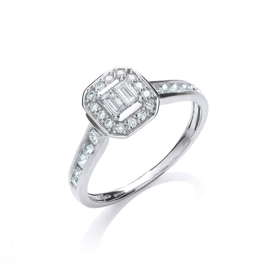 18ct White Gold 0.55ct Diamond Dress Ring - FJewellery