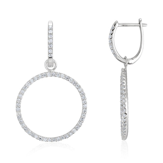 18ct White Gold 0.55ct Diamond Drop Earrings - FJewellery