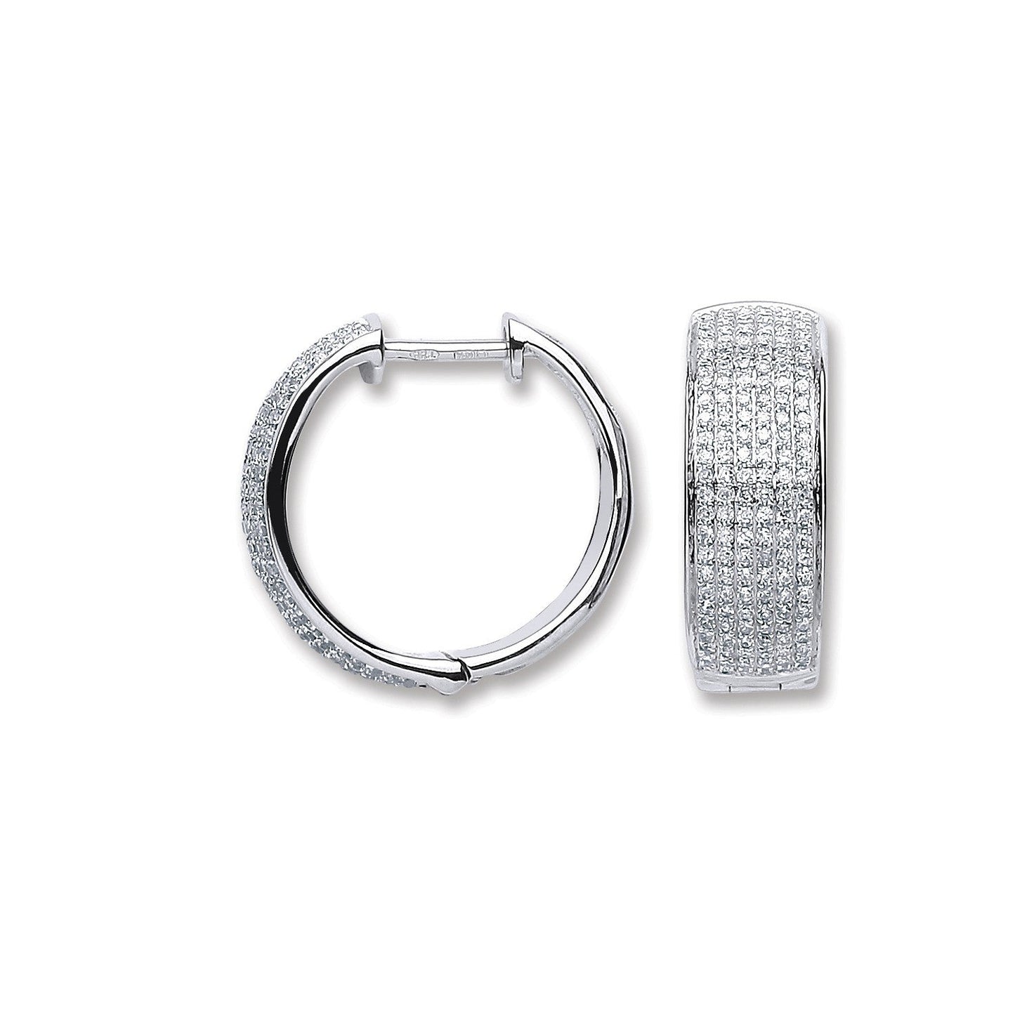 18ct White Gold 0.55ct Diamond Hoop Earrings - FJewellery