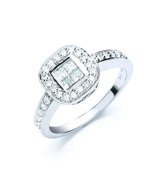 18ct White Gold 0.60ct Fancy Diamond Ring - FJewellery
