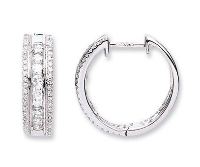 18ct White Gold 0.65ct Diamond Earrings - FJewellery