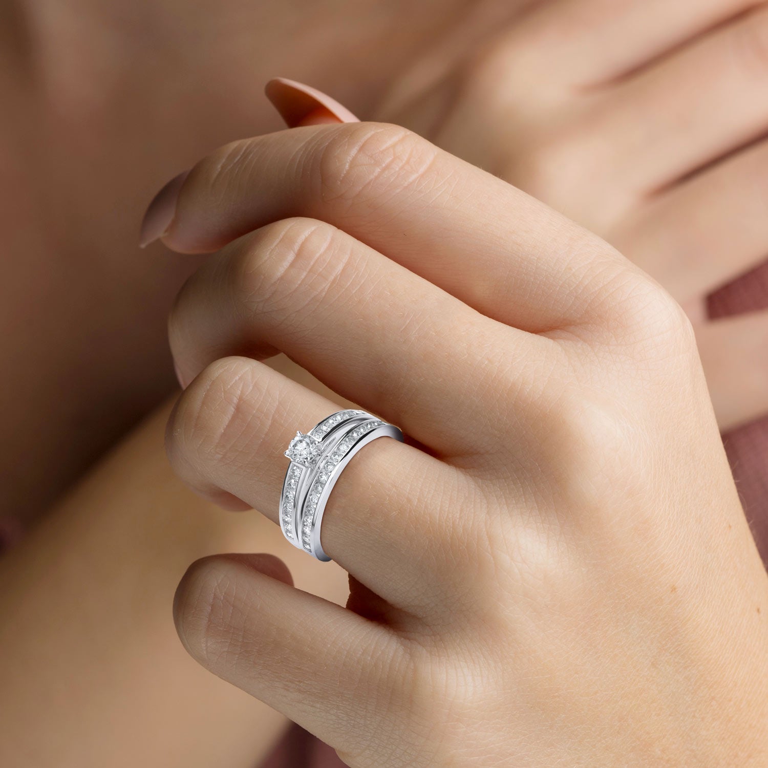 18ct White Gold 0.75ct Diamond Bridal Set Rings - FJewellery
