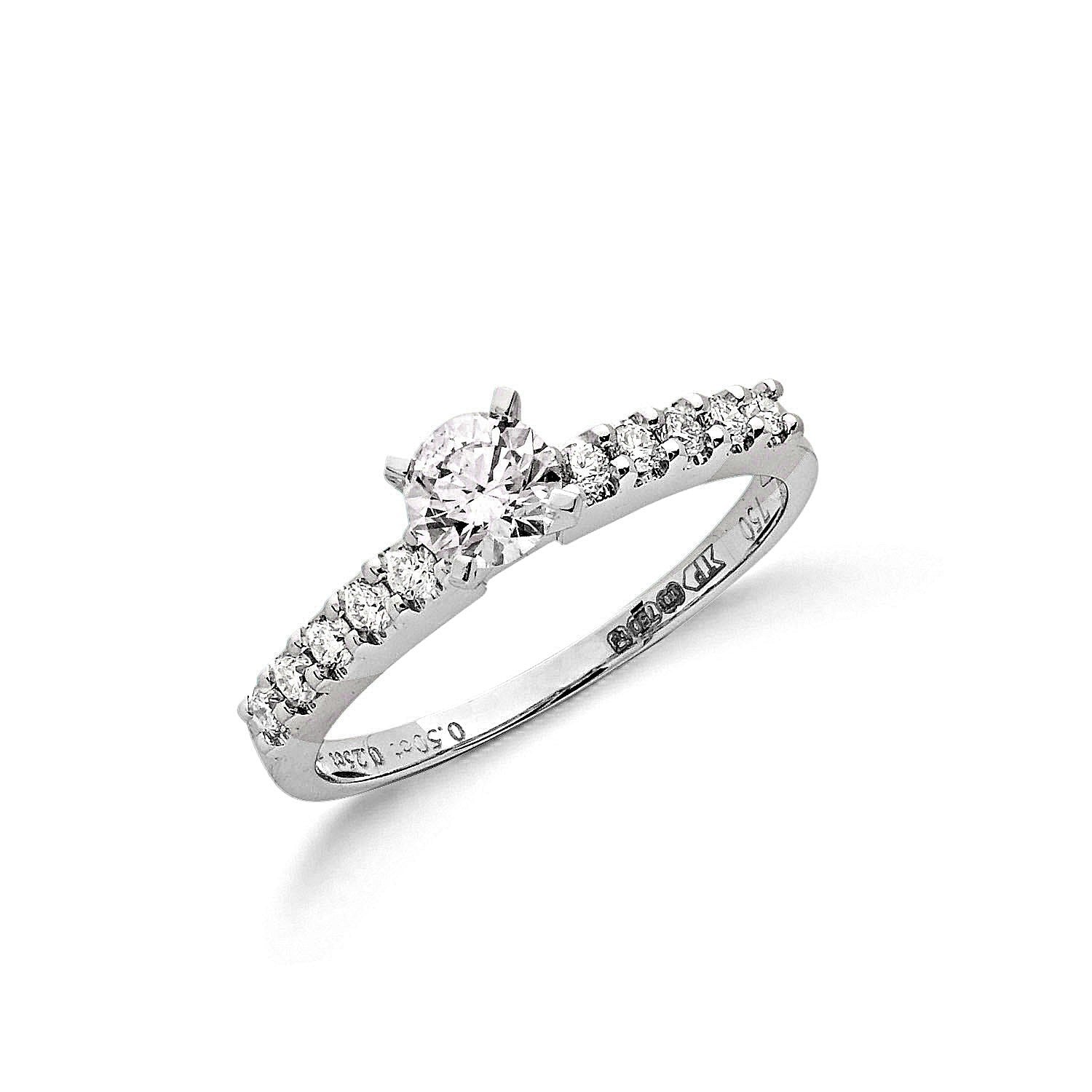 18ct White Gold 0.75ct Diamond Engagement Ring - FJewellery