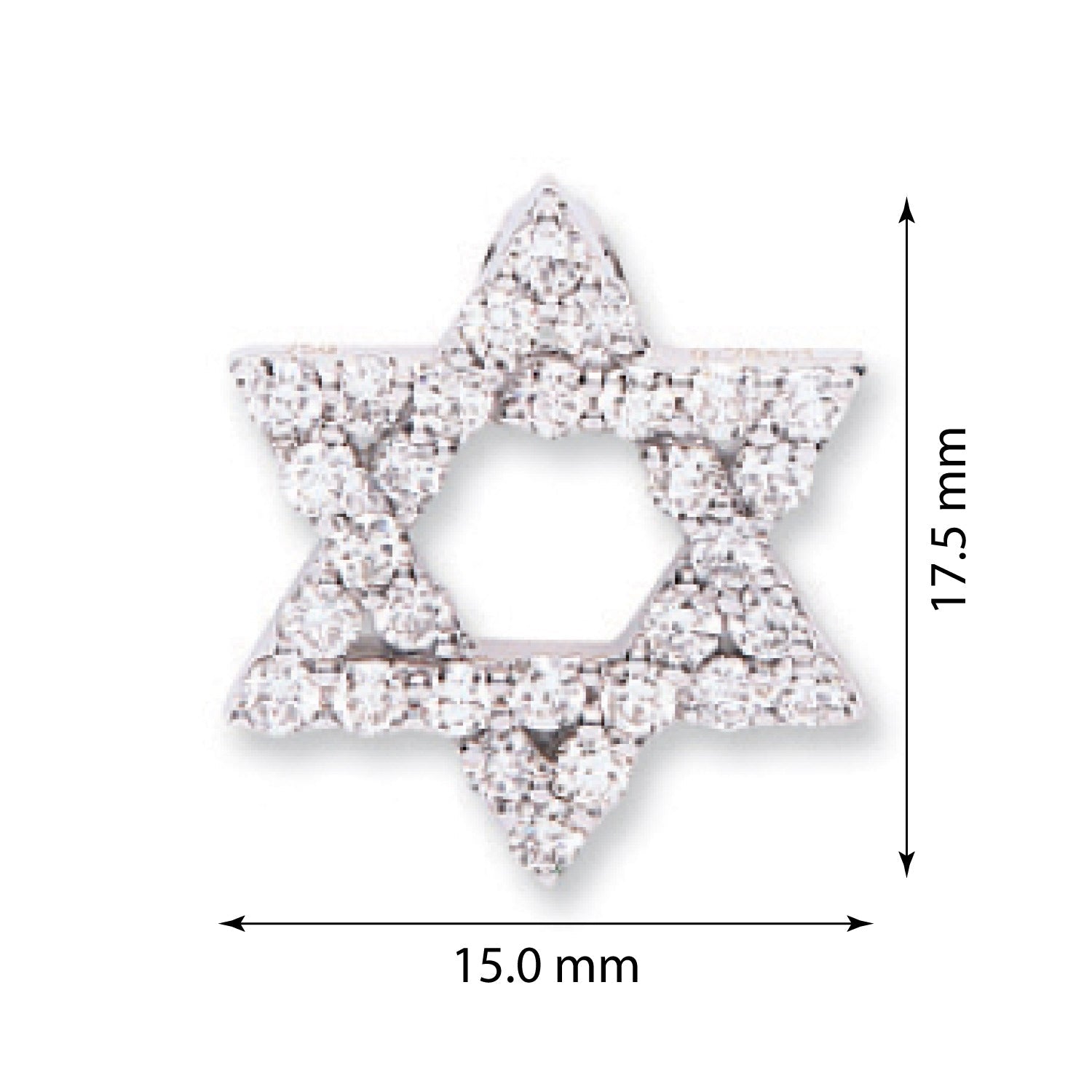 18ct White Gold 0.80ct Diamond Star of David Pendant - FJewellery