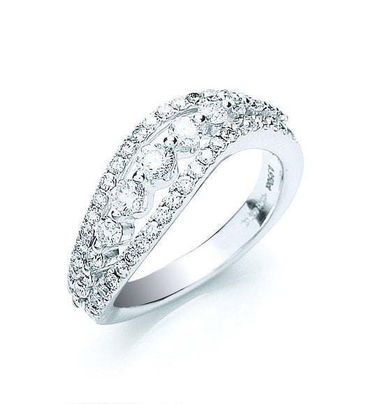 18ct White Gold 0.95ct Fancy Diamond Ring - FJewellery