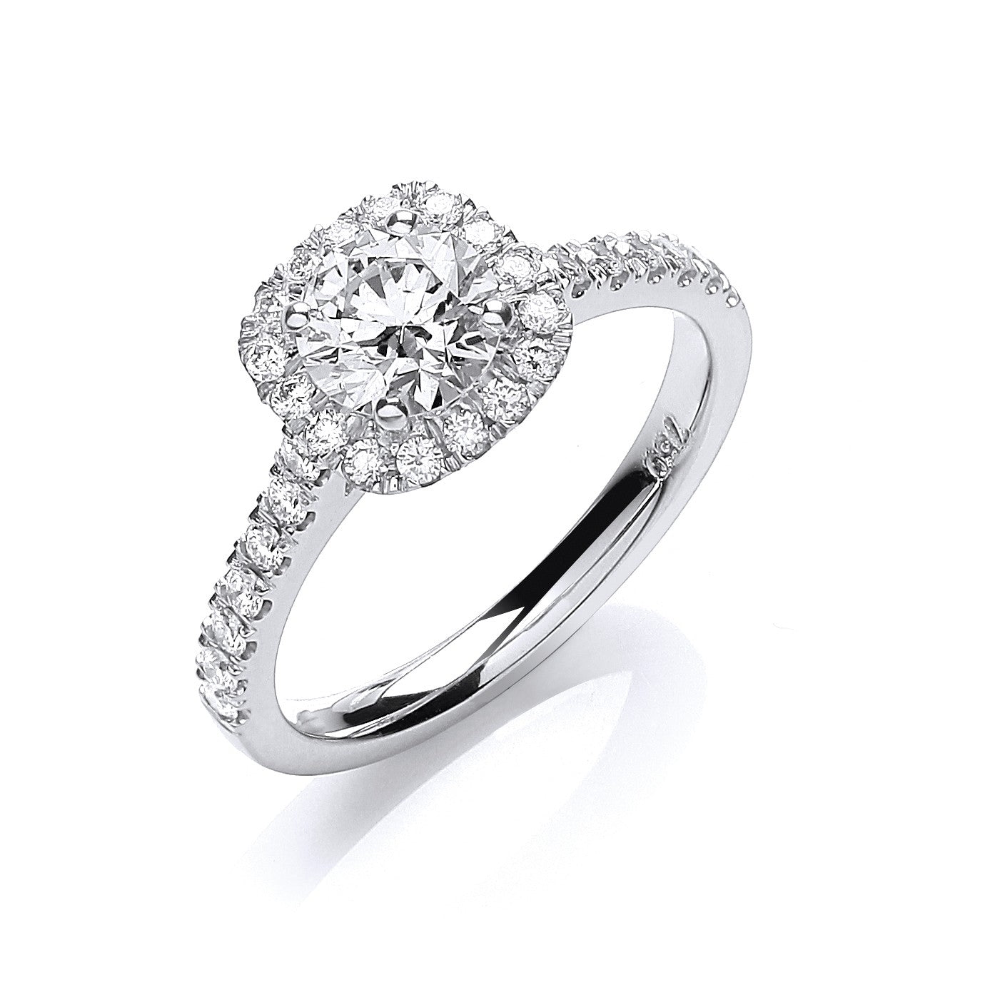 18ct White Gold 1.00ct Certificated Diamond Engagement Ring - FJewellery