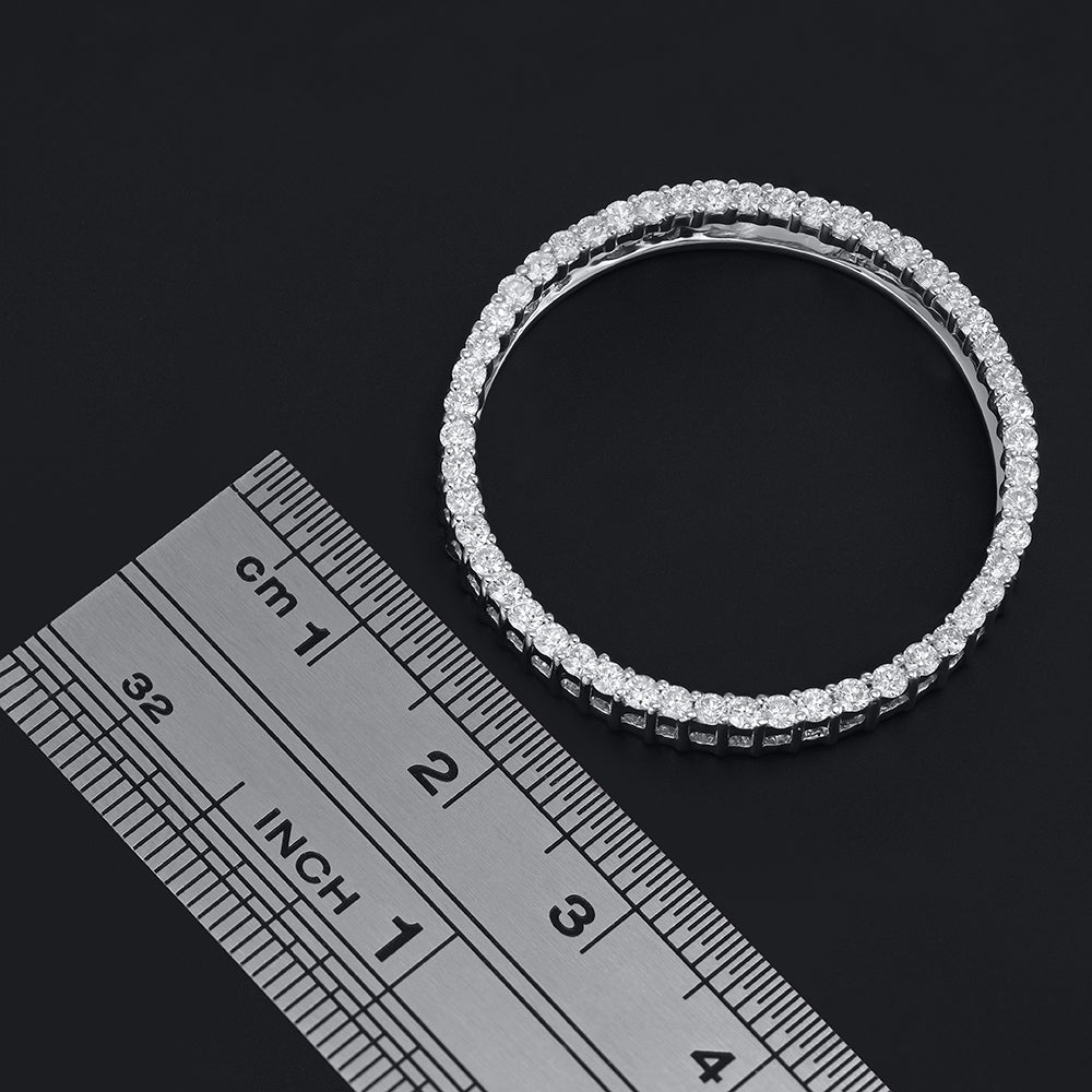 18ct White Gold 1.00ct Diamond Circle Pendant - FJewellery