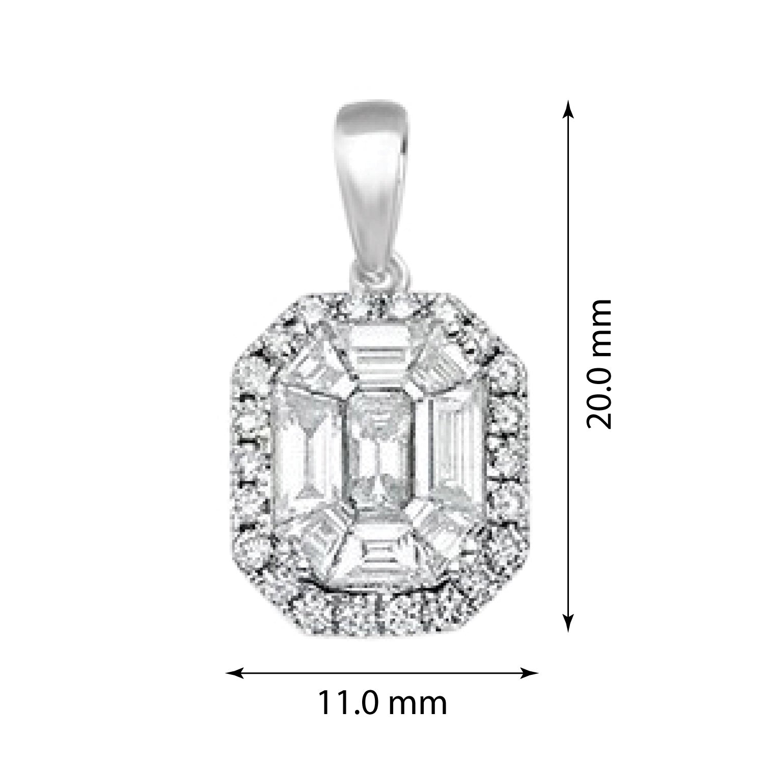 18ct White Gold 1.00ct Diamond Drop Pendant - FJewellery