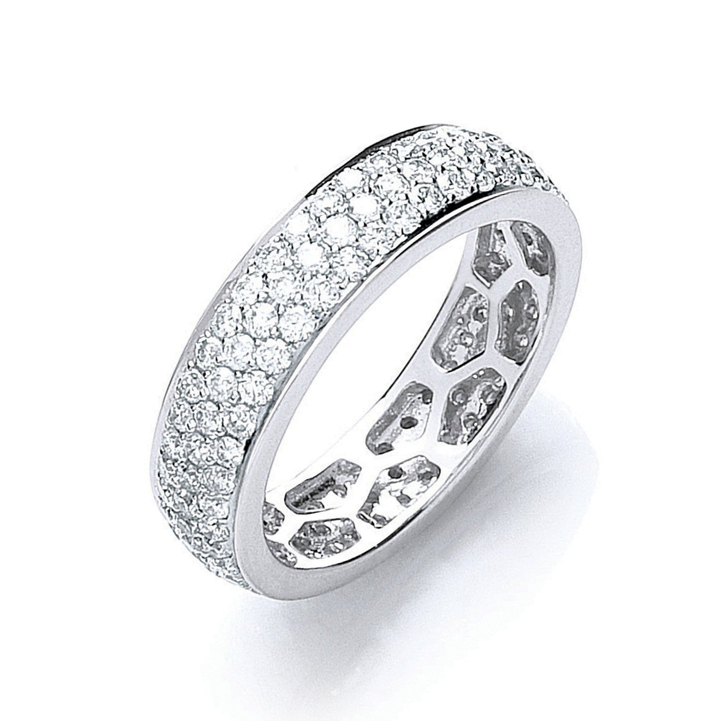 18ct White Gold 1.40ct Diamond Pave Set Full ET Ring - FJewellery