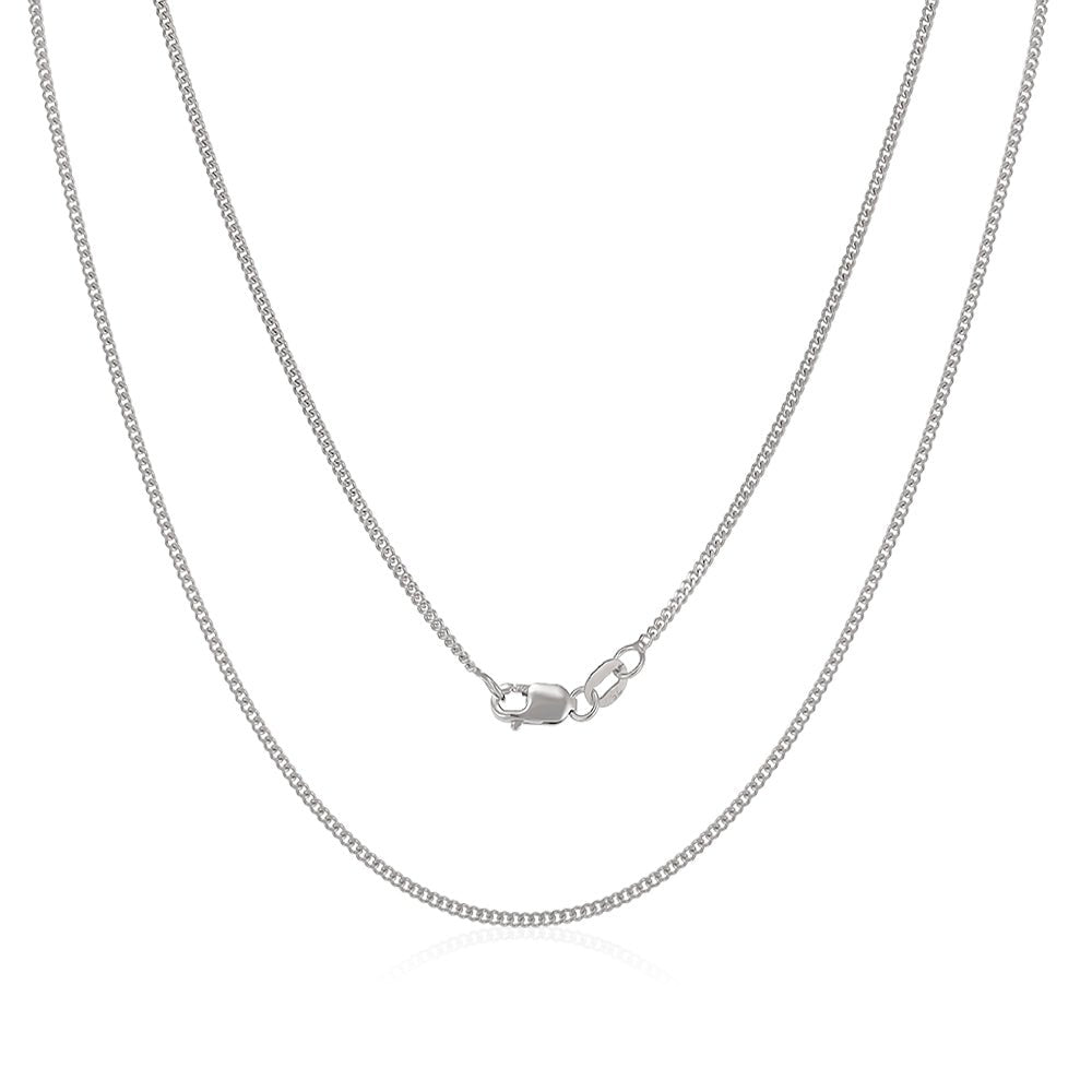 18ct White Gold 1.5mm Curb Chain - FJewellery