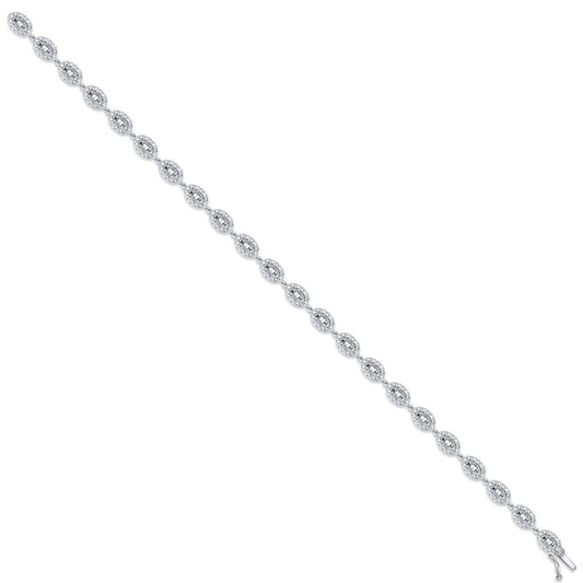 18ct White Gold 2.35ct G-Vs Diamond Bracelet - FJewellery
