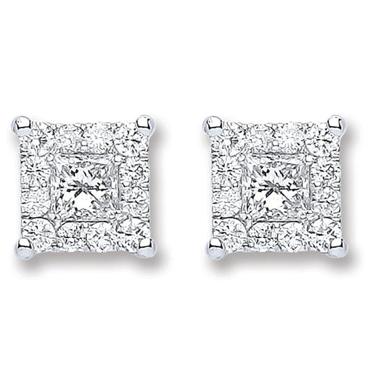 18ct White Gold And 0.50ct Diamond Stud Earrings - FJewellery