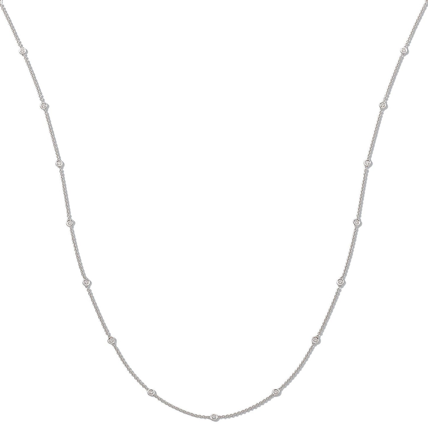 18ct White Gold and 1.00ct Diamond Chain - FJewellery