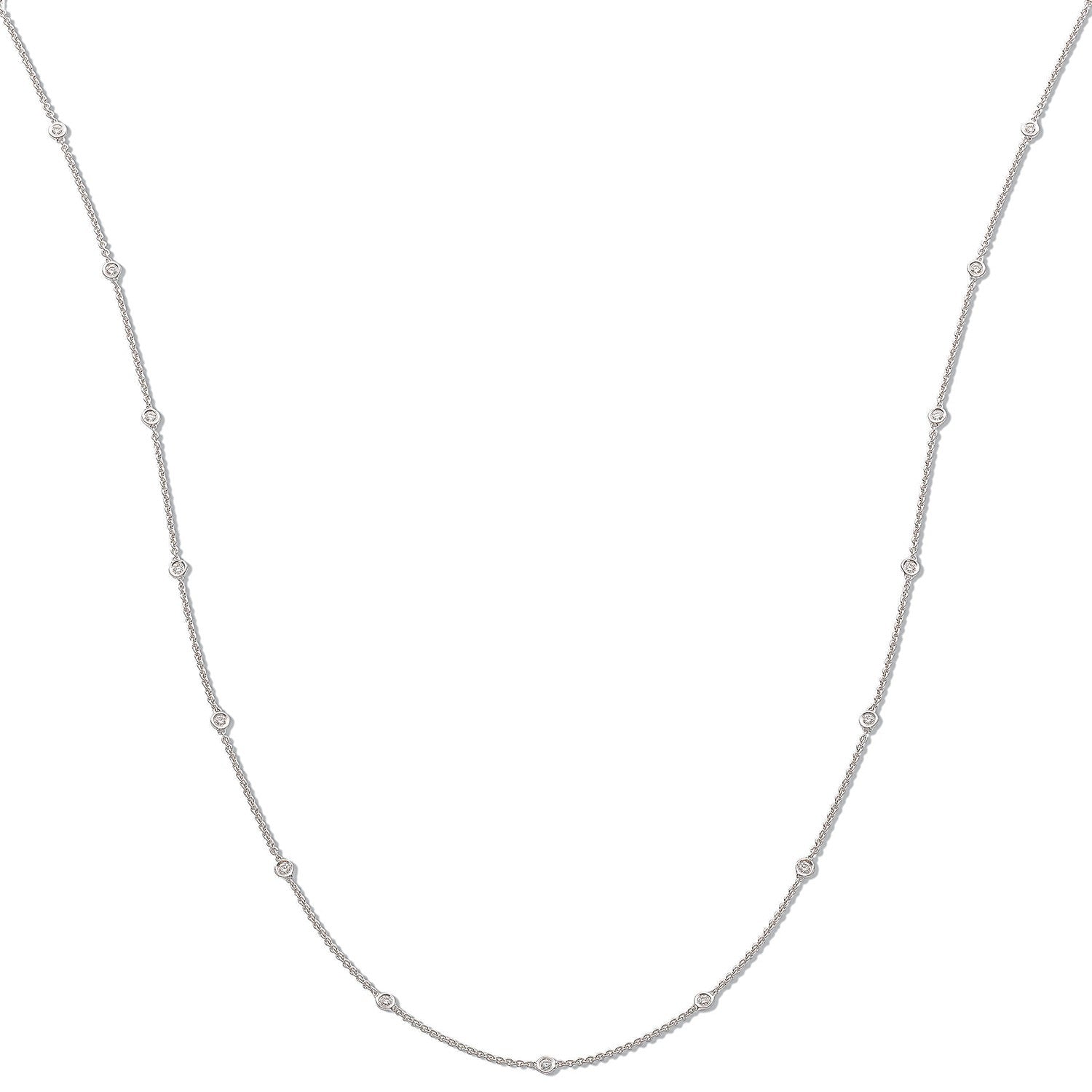 18ct White Gold and 1.00ct Diamond Chain - FJewellery