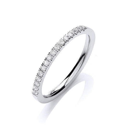 18ct White Gold and diamond 0.12ct eternity Ring - FJewellery