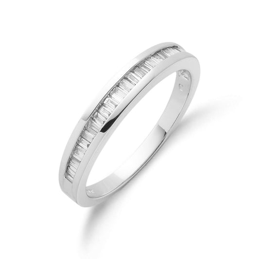 18ct White Gold Baguette Cut Diamond Eternity Ring 4mm - FJewellery