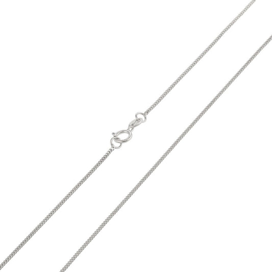 18ct White Gold Curb Chain 1mm - FJewellery
