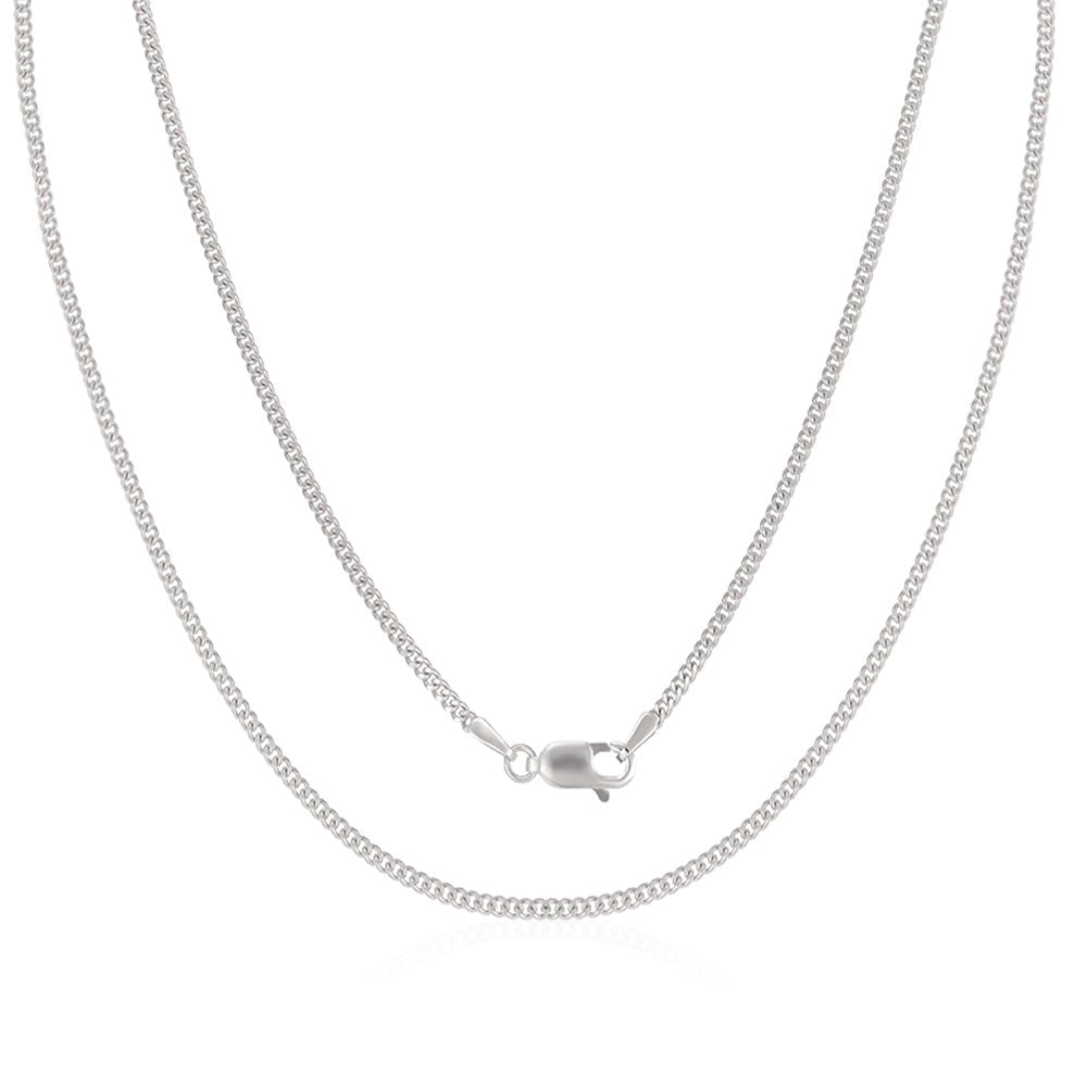 18ct White Gold Curb Chain 2mm - FJewellery