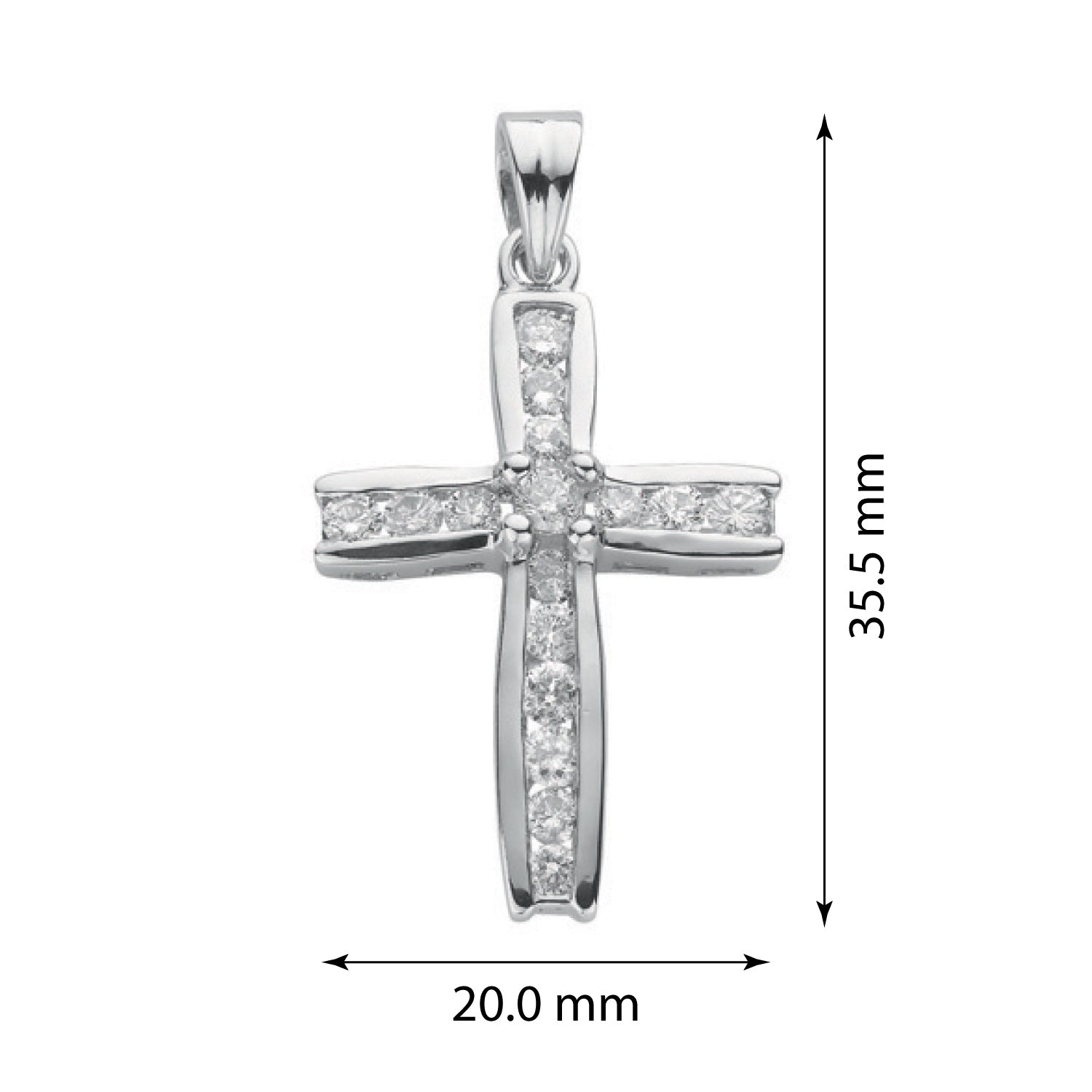 18ct White Gold diamond Cross Design - FJewellery