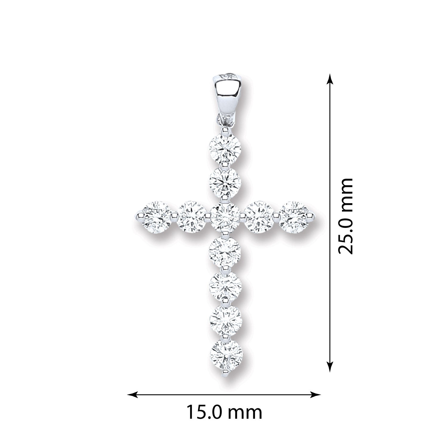 18ct White Gold Diamond Fancy Cross - FJewellery