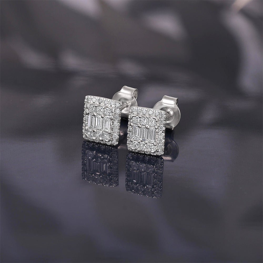 18ct White Gold Studs Set With 0.50ct Diamonds - FJewellery