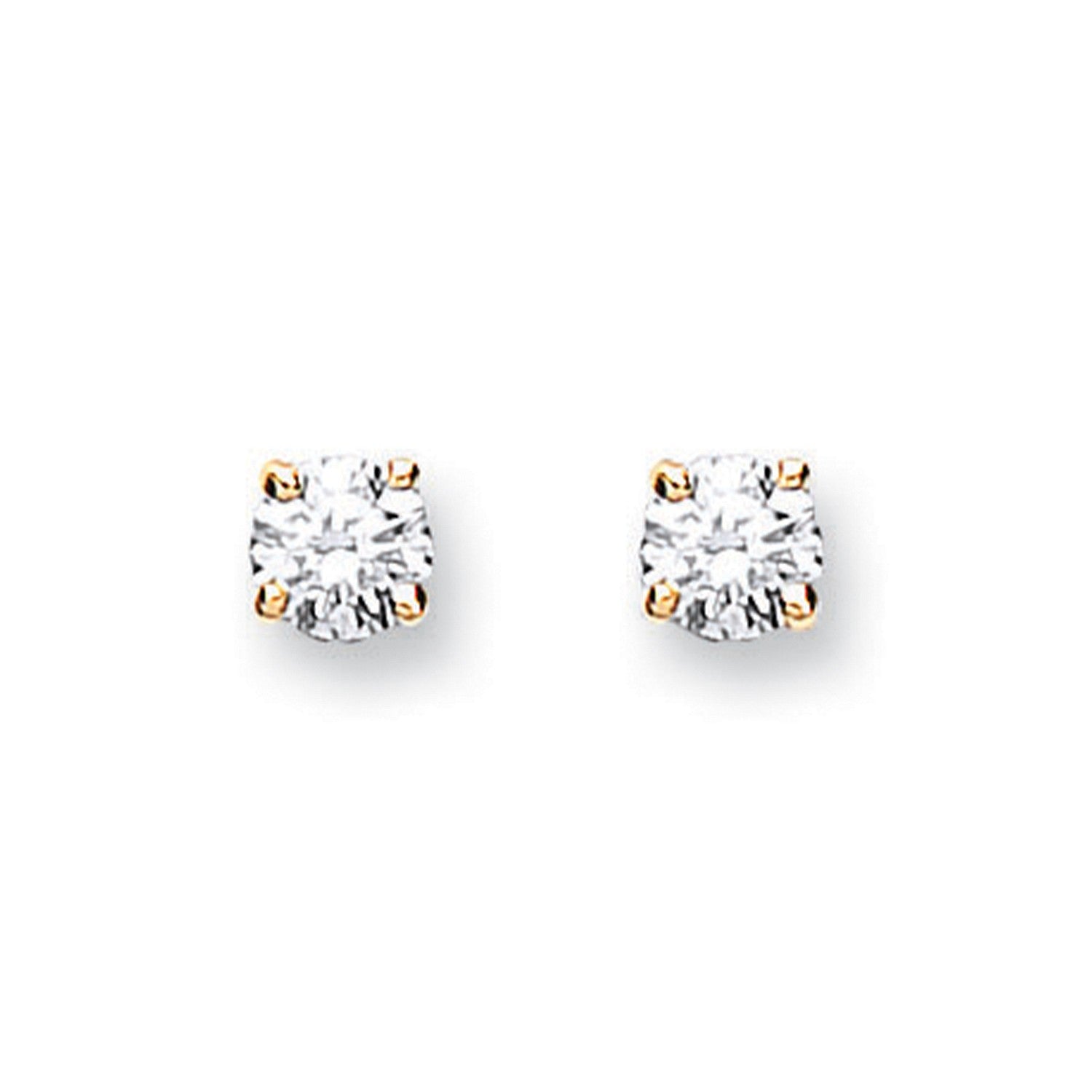 18ct Yellow Gold 0.25ct Claw Set Diamond Stud Earrings - FJewellery