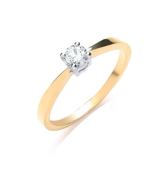 18ct Yellow Gold 0.25ct Diamond Engagement Ring - FJewellery
