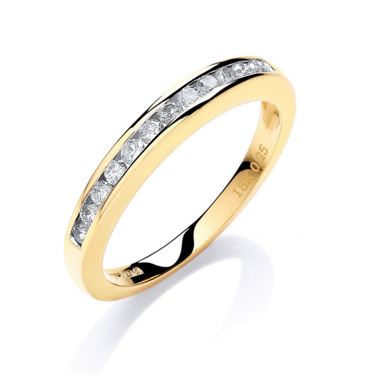 18ct Yellow Gold 0.25ct Diamond Eternity Ring 3mm - FJewellery