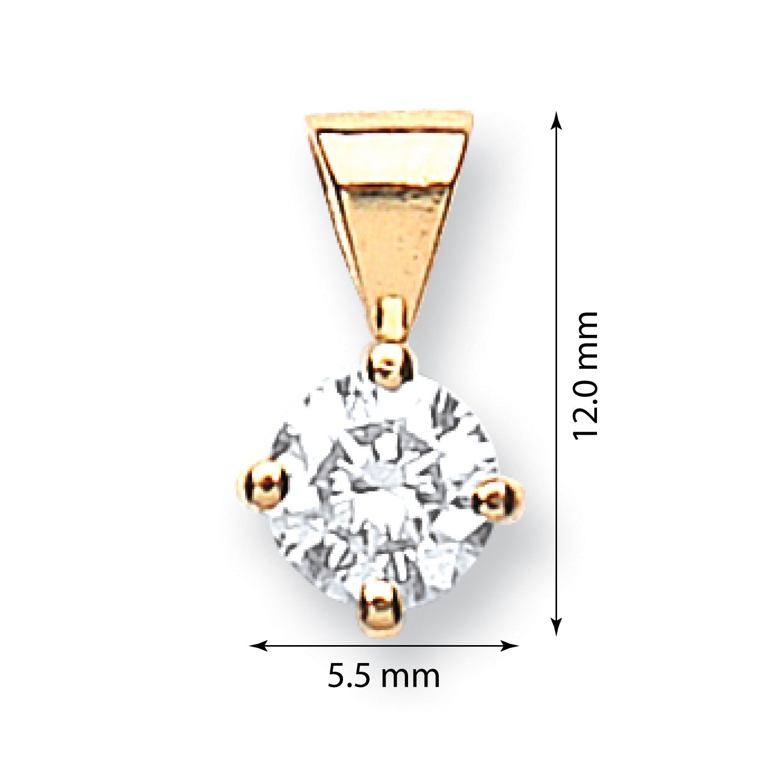 18ct Yellow Gold 0.35ct Claw Set Diamond Pendant - FJewellery