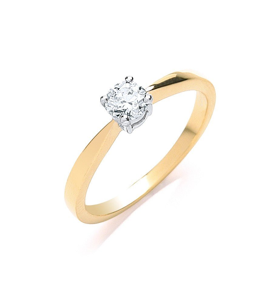 18ct Yellow Gold 0.35ct Diamond Engagement Ring - FJewellery