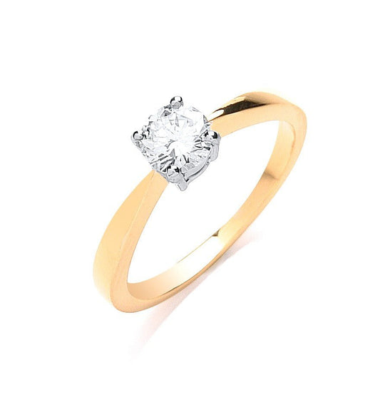 18ct Yellow Gold 0.50ct Diamond Engagement Ring - FJewellery