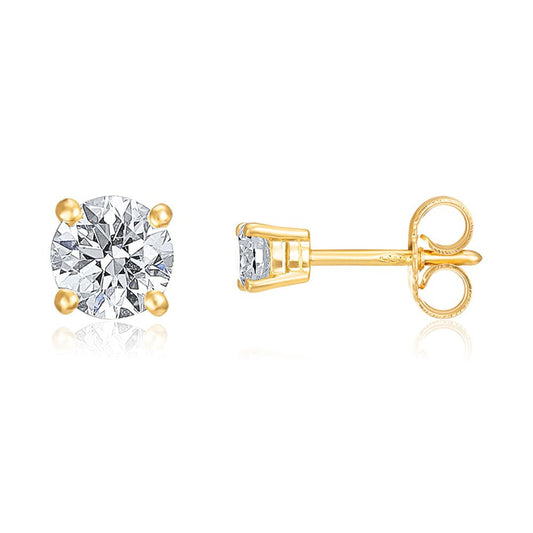 18ct Yellow Gold 0.60ctw Claw Set Diamond Stud Earrings - FJewellery