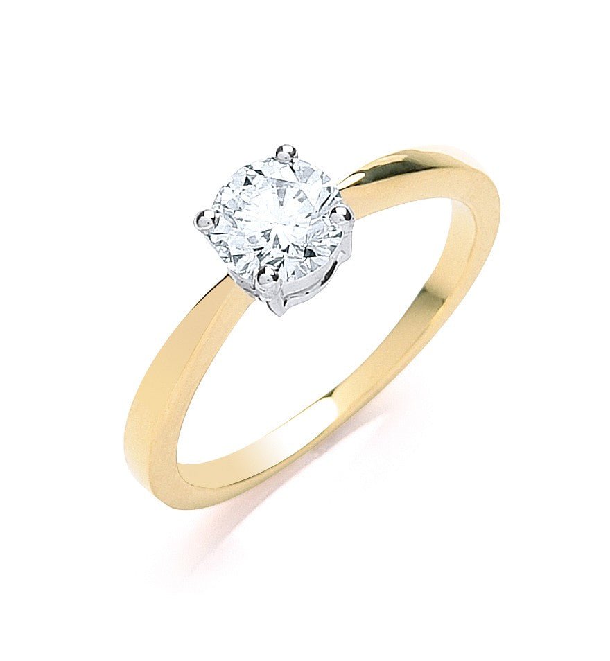 18ct Yellow Gold 0.70ct Diamond Engagement Ring - FJewellery