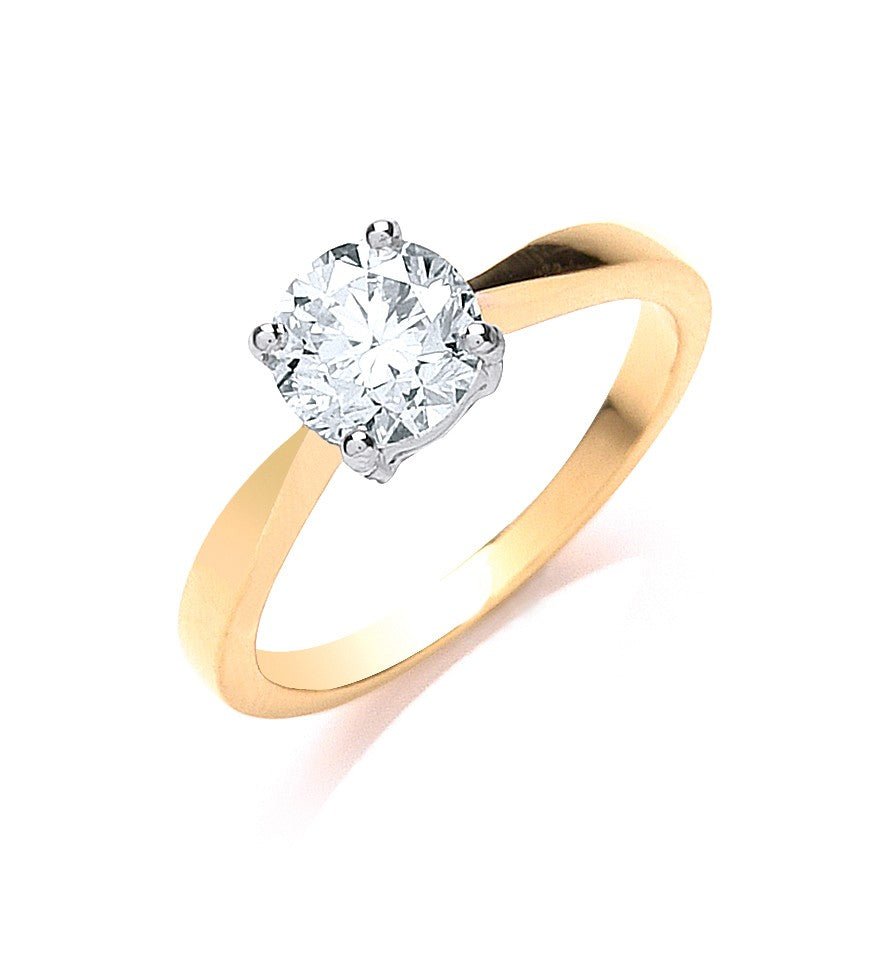 18ct Yellow Gold 1.00ct Diamond Engagement Ring - FJewellery