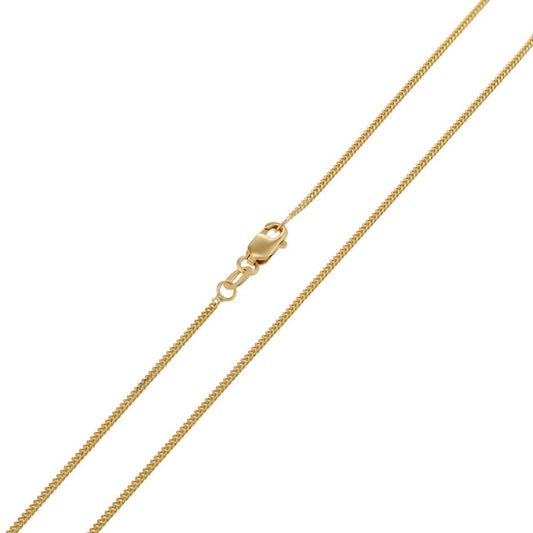 18ct Yellow Gold 1mm Curb Chain - FJewellery