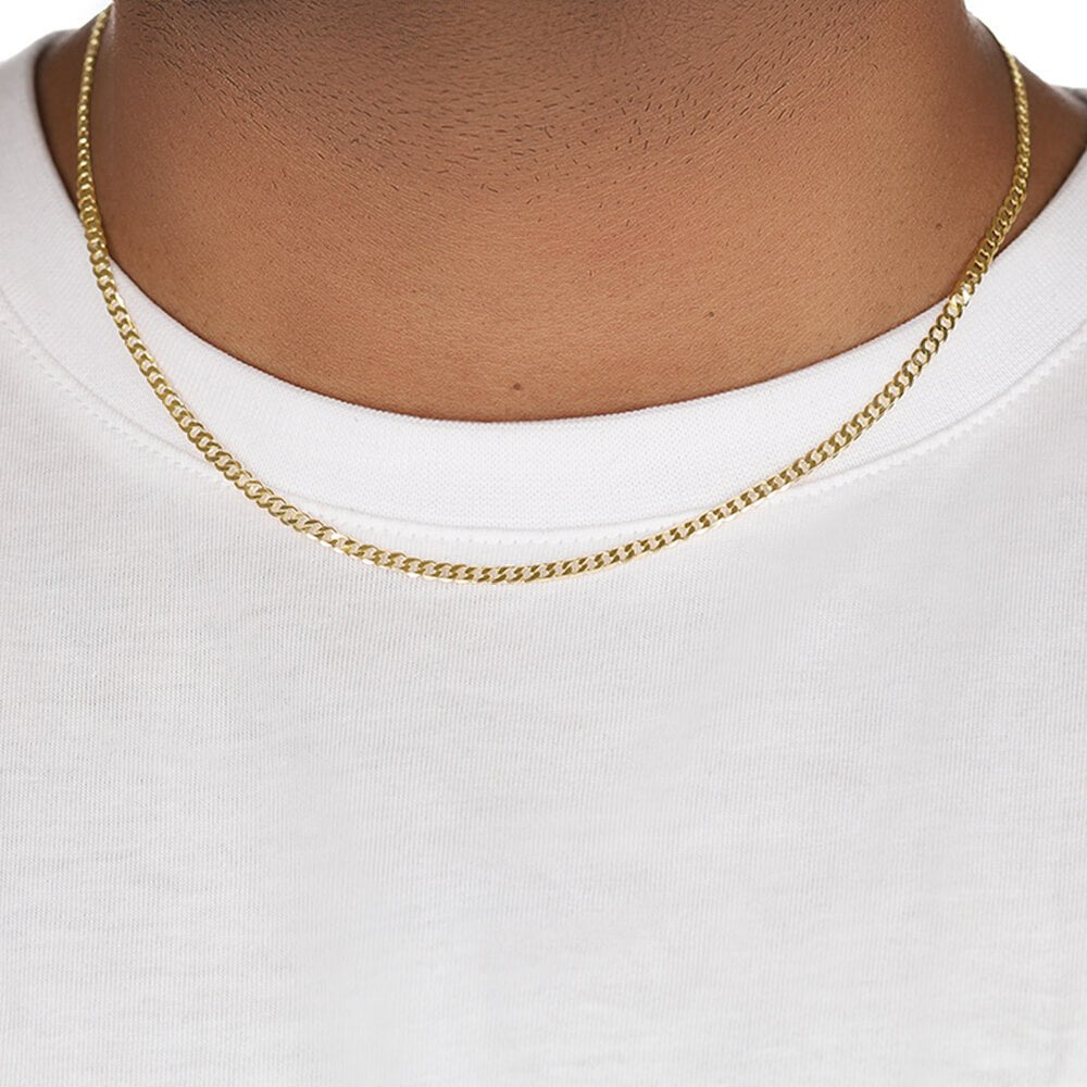 18ct yellow gold curb chain CNPR015 - FJewellery