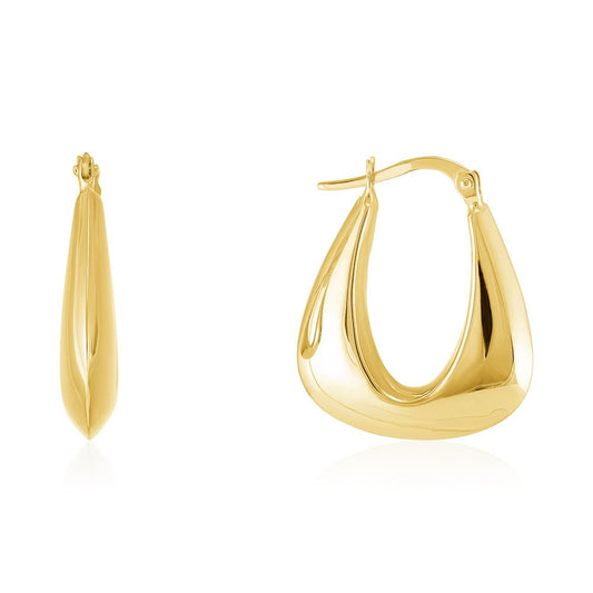 18ct yellow gold Oval Shape Creole Earrings PKP0070 - FJewellery