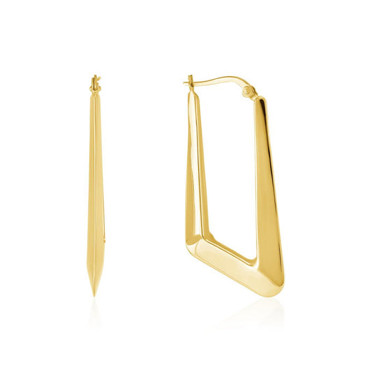 18ct yellow gold Plain Creole Earrings PKP0072 - FJewellery