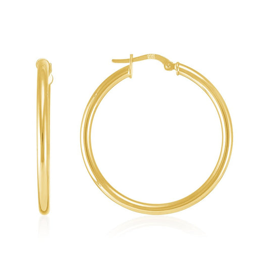 18ct yellow gold Plain Hoop Earrings TE5553 - FJewellery