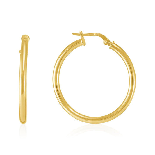 18ct yellow gold Plain Hoop Earrings TE5554 - FJewellery